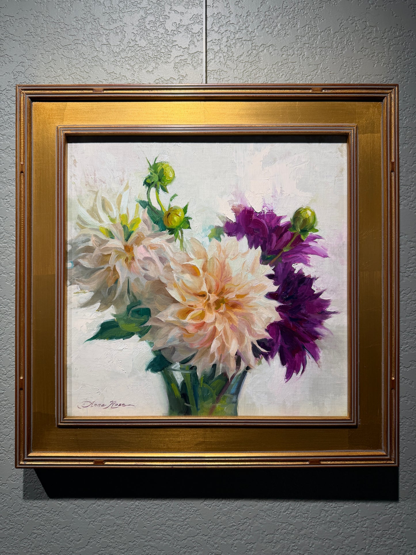 Pale & Purple Dahlias (Framed)