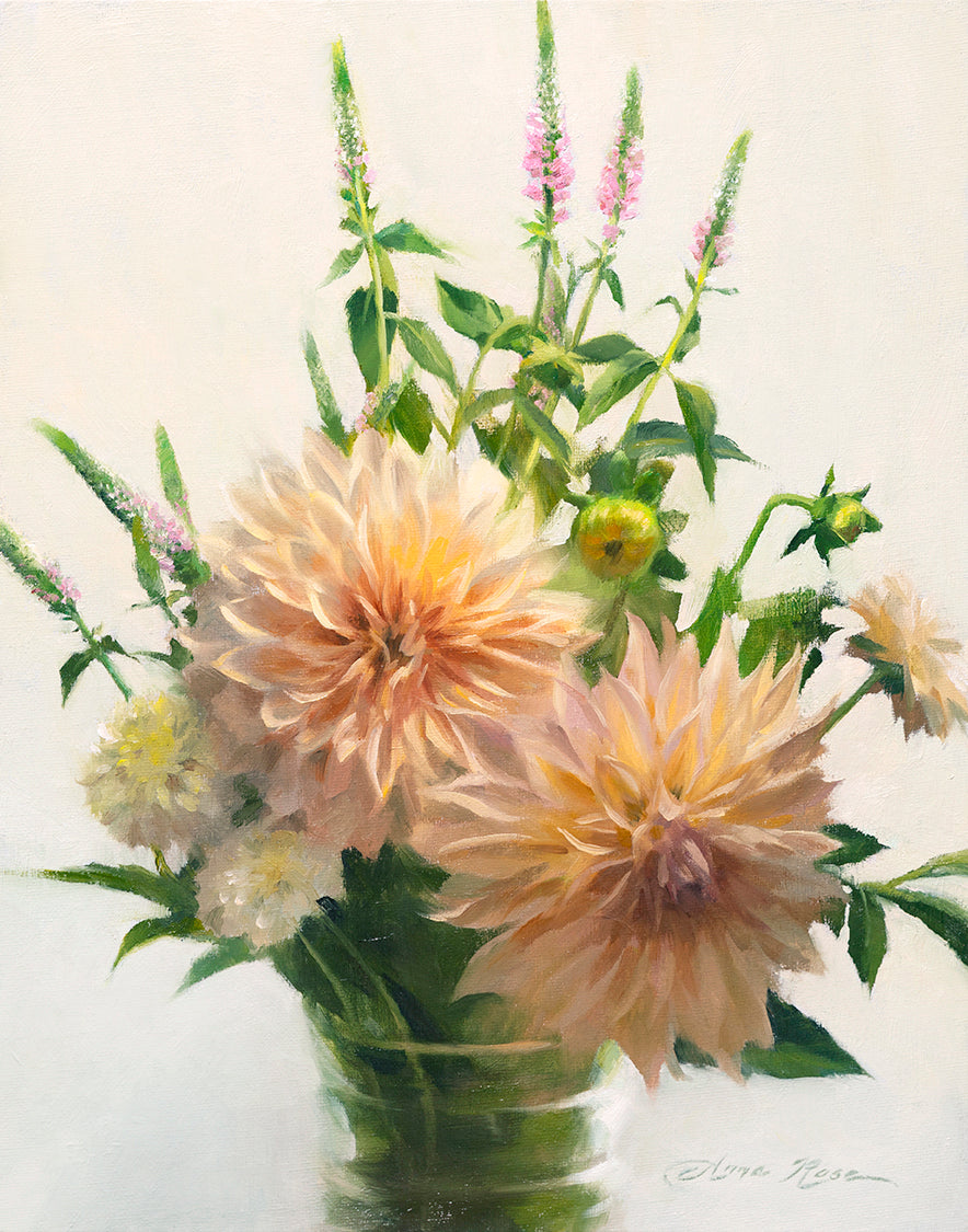Dahlias and Veronica (Framed)