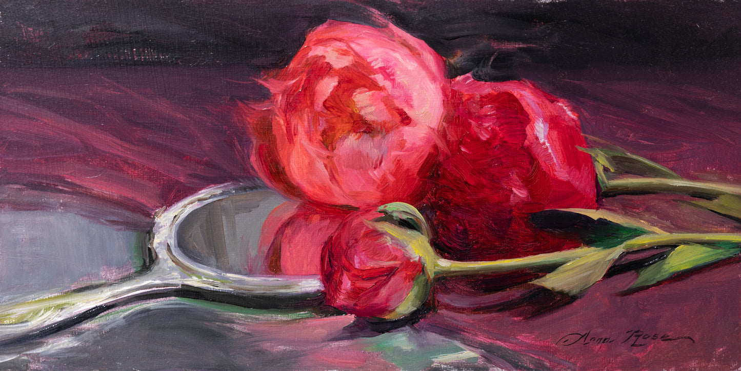 Peonies with Mirror