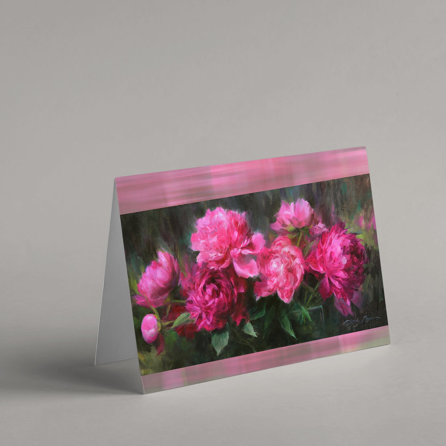 Set of 8 A7 (5x7") Floral Peony Blank Greeting Cards with White Envelopes Featuring the Oil Paintings of Anna Rose Bain