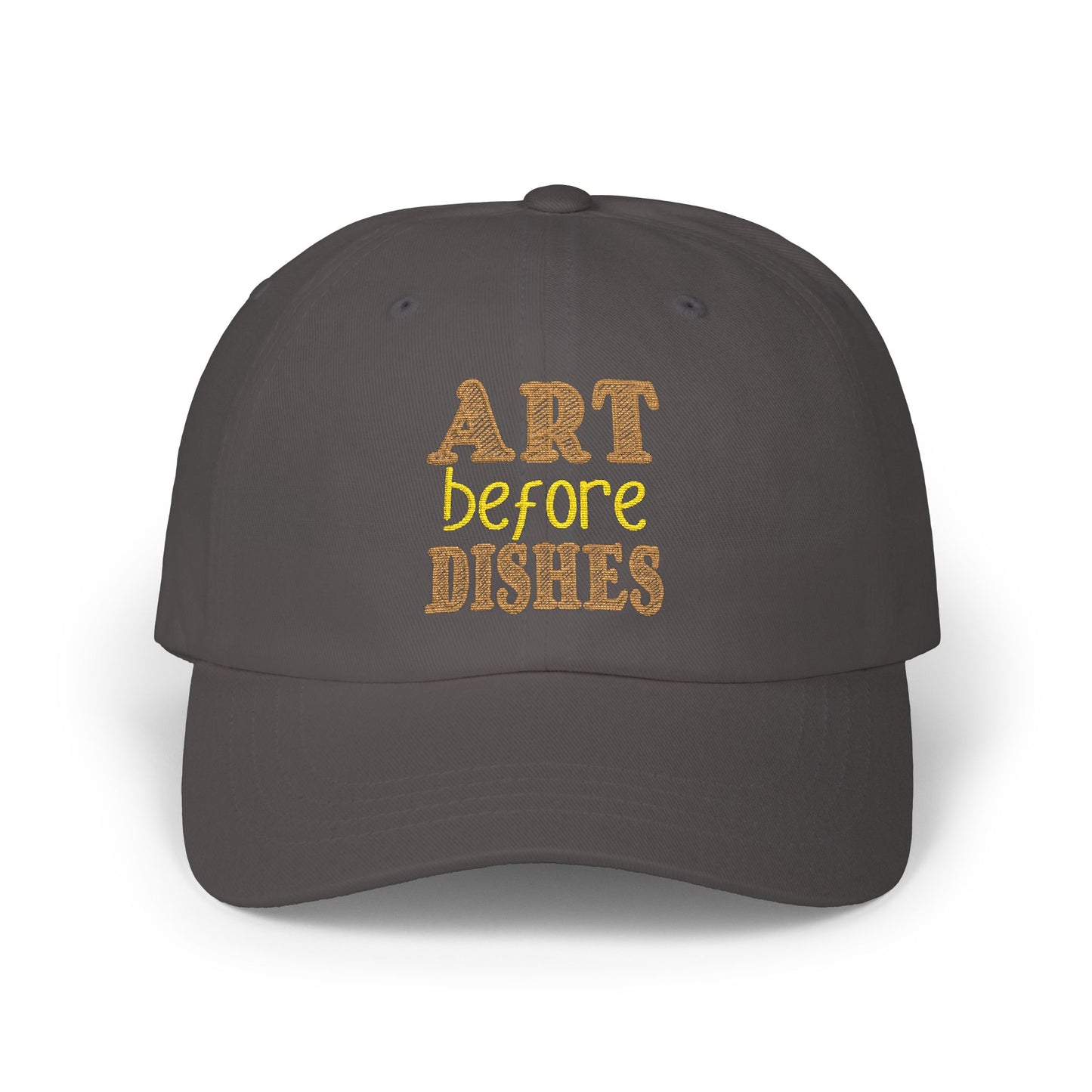 Camo Dad Cap — "Art Before Dishes" Embroidered Baseball Hat