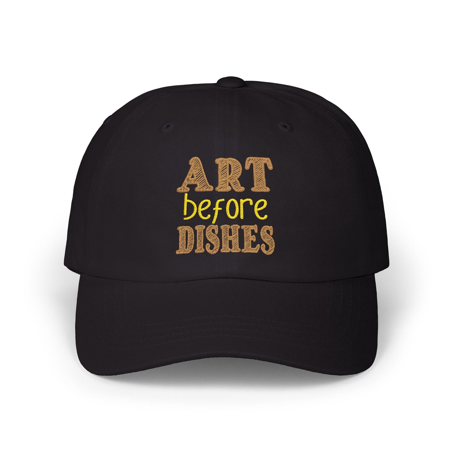 Camo Dad Cap — "Art Before Dishes" Embroidered Baseball Hat