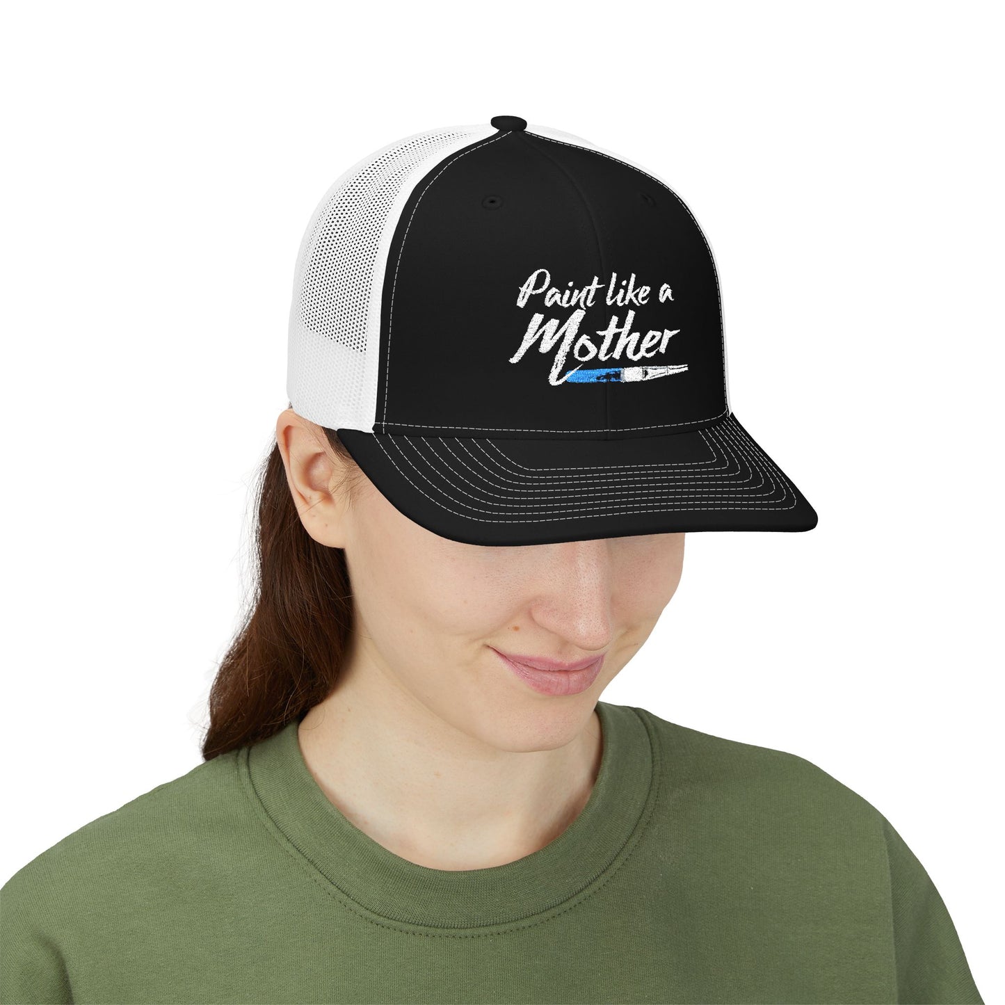 Paint Like a Mother Snapback Trucker Hat — Embroidered Painter Mom Cap
