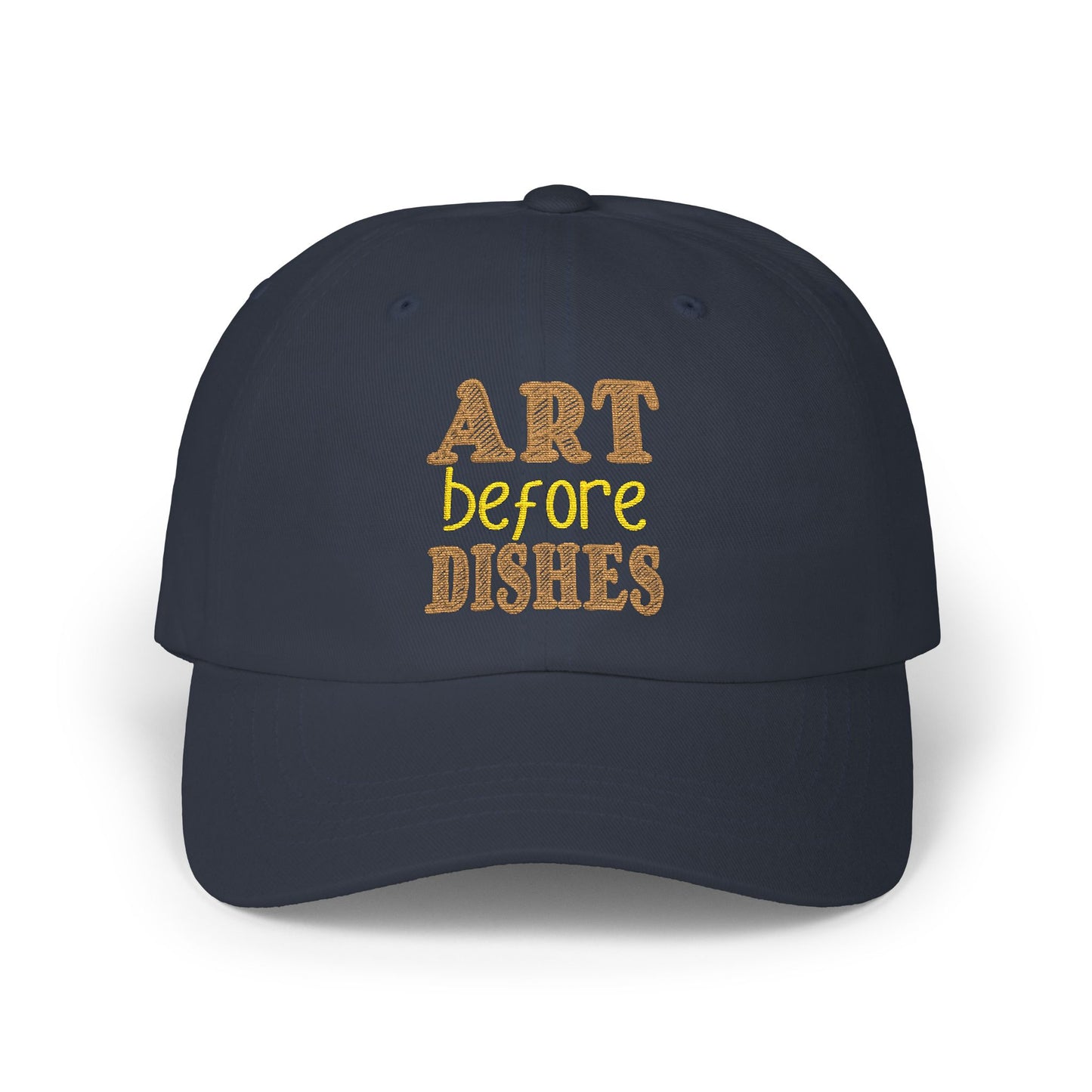Camo Dad Cap — "Art Before Dishes" Embroidered Baseball Hat
