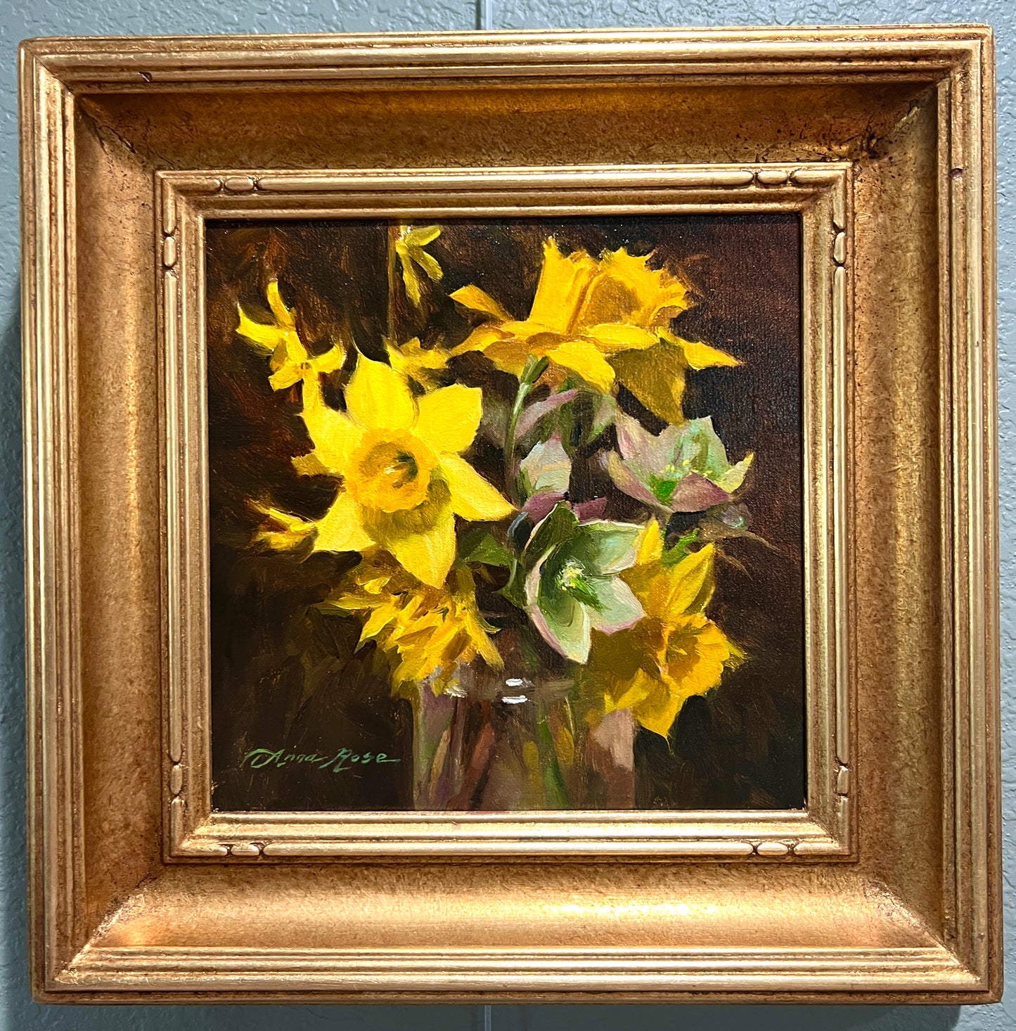Daffodils and Lenten Roses (Framed)